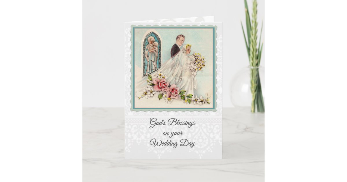 0025 Catholic Wedding Card w/scripture &amp; verse