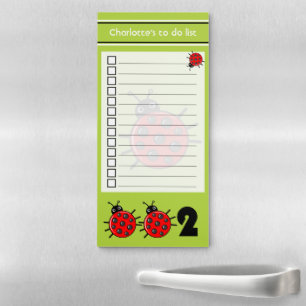 🐞002, Cute pickleball ladybirds, to do list Magnetic Notepad