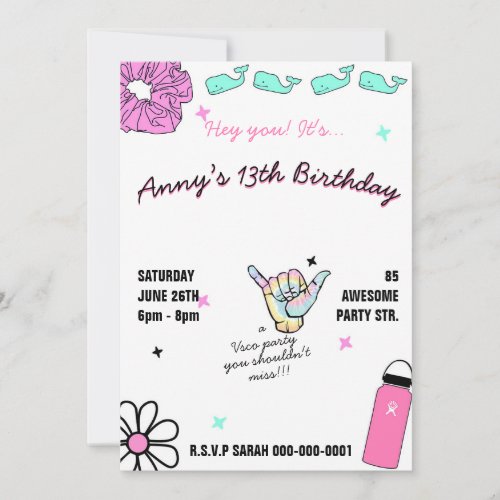 002 Teenager girls party vsco trend themed Announcement