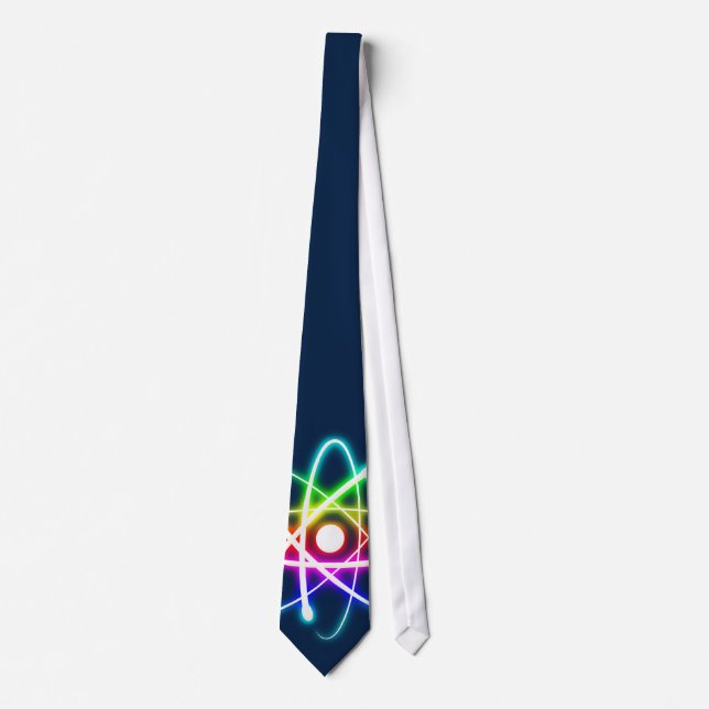(003:04s) Colorful Glowing Atom - Dark Blue Tie (Front)