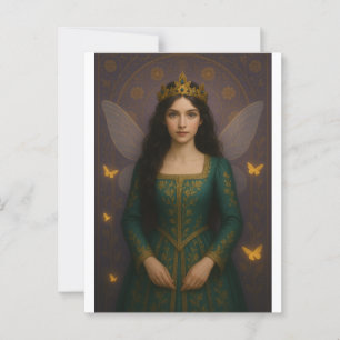 003_A fairy princess in emerald green. Postcard