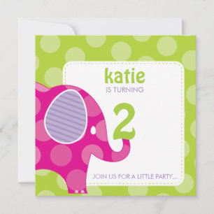 003-Katie :: BIRTHDAY PARTY INVITES - elephant  SQ
