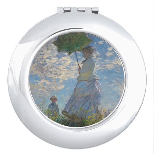 004-006 Claude MONET "A Woman Who Walks and Brushe Compact Mirror (Front)
