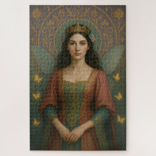 004_A fairy princess in muted rose and teal green. Jigsaw Puzzle