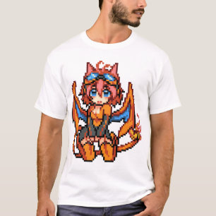 006 CHARIZARD Girl Sprite Pixel Art -FULL POKEDEX! T-Shirt