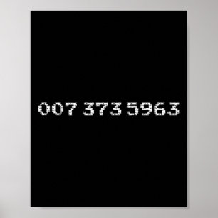 007-373-5963 Vintage Famous 45s Video Game Codes G Poster