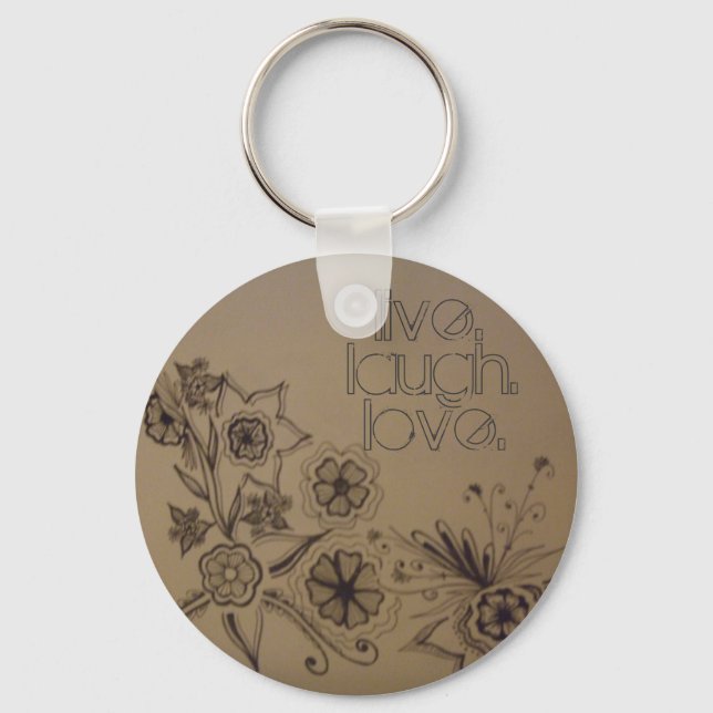 007, live., laugh, love. - Customized Keychain (Front)