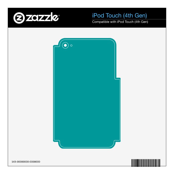 009999 Turquoise Solid Color Background Template iPod Touch 4G Decals