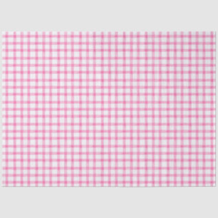 009 Fuchsia Bright Pink Gingham Tissue Paper
