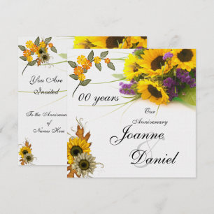 00 Anniversary Invite Sunflowers Flowers