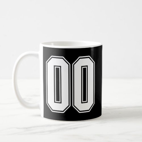 00 White Outline Number 00 Sports Fan Jersey Coffee Mug