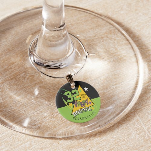 00 Year Old Party Animal  00th Birthday Wine Char Wine Charm