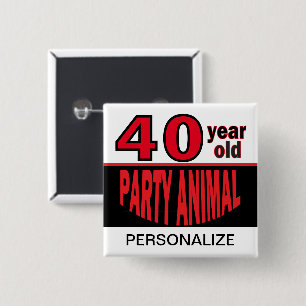 00 Year Old Party Animal Birthday Personalize Button
