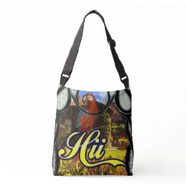 00C67H Strong Parrot Bird Cottage Home Crossbody Bag 00C67H Strong Parrot Bird Cottage Home Crossbody Bag