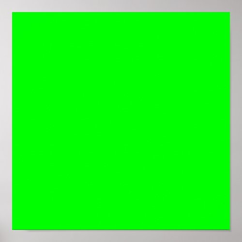 00FF00 Lime Green Poster