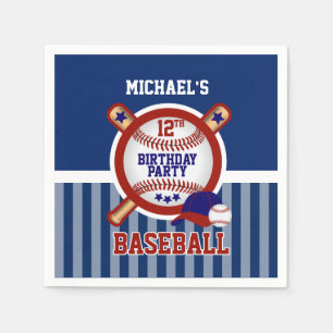 00th Birthday Party - Baseball - Dark Blue Napkins