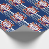 00th Birthday Party - Baseball - Dark Blue Wrapping Paper (Corner)