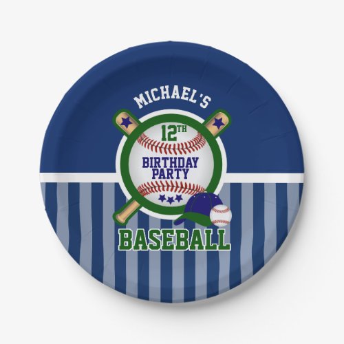 00th Birthday Party _ Baseball _ Dark Green Paper Plates