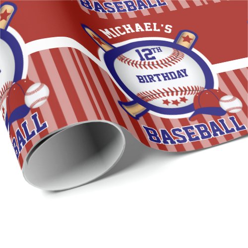 00th Birthday Party _ Baseball Wrapping Paper