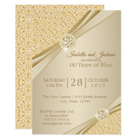 00th Gold Anniversary Design Invitation