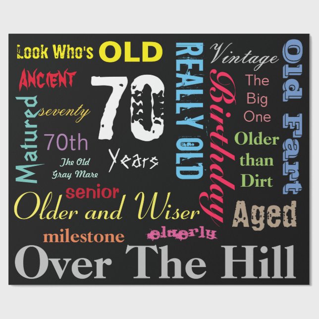 00th Happy Birthday in a Large Graffiti Design Wrapping Paper (Flat)