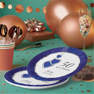 00th Sapphire Blue Birthday Paper Plates
