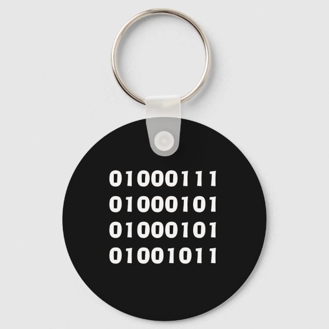 01000111 01000101 01000101 01001011 KEYCHAIN (Front)