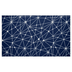 010316 Network - White on Blue 001744 Fabric