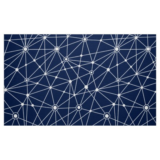 010316 Network - White on Blue 001744 Fabric
