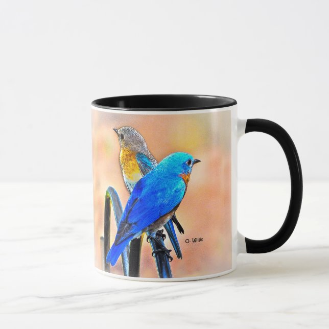 010 Bluebird Love 11 oz Classic Mug (Right)