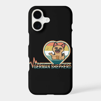 011 Retro German Shepherd Heartbeat Vintage iPhone 17 Case