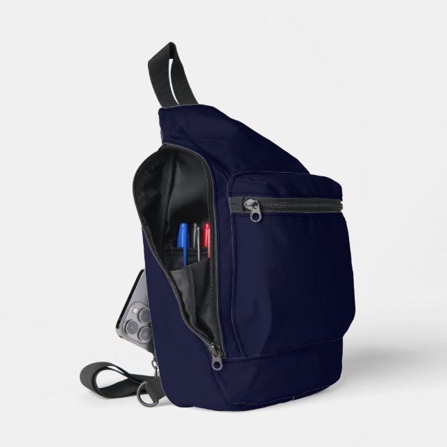 #014 Dark Navy Color Collection Sling Bag (Open)