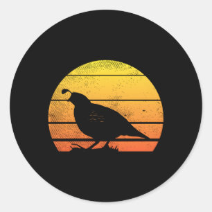 015719 Quail Bird Pheasant Hunting Bow Hunter Classic Round Sticker