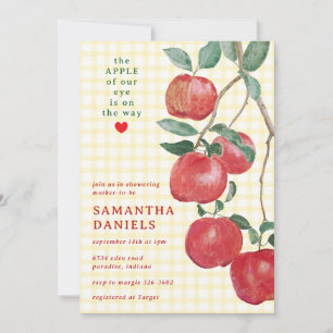015 Lemon Apple of Our Eye Gingham Baby Shower Invitation