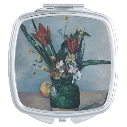 017_003 Paul Cezanne Tulips and Apple Still Life Compact Mirror
