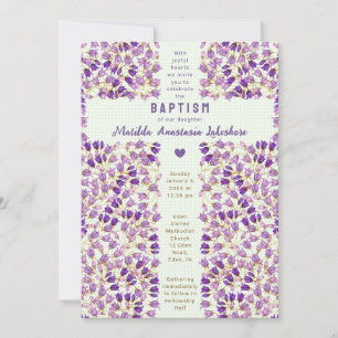 017 Moss Stained Glass Garden Gingham Baptism Invitation