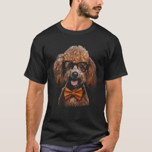 01 Funny Poodle Dog with Bow Tie and Nerd Glasses T-Shirt