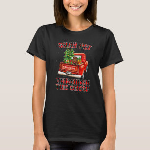 01 Poodle Shar Pei The Snow Christmas Truck Plaid T-Shirt