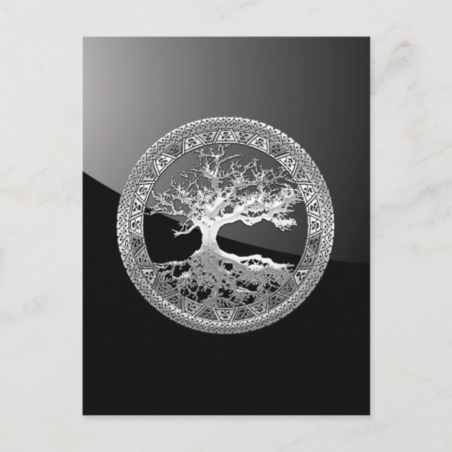 [01] Silver Celtic Tree of Life Postcard (Front)