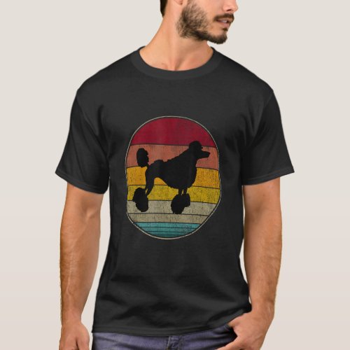 01 Standard Poodle Dog Silhouette Pet Lovers Vinta T-Shirt