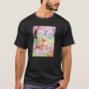 01 Toy Poodle Cherry Blossom Funny Dog Picnic T-Shirt