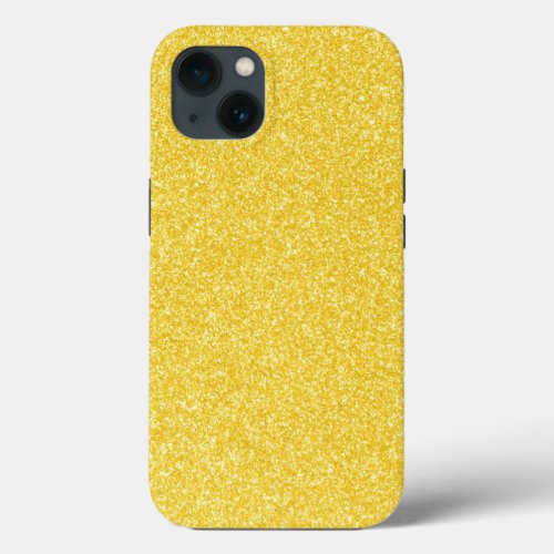 01 Yellow Glitter Print Sparkles iPhone 13 Case