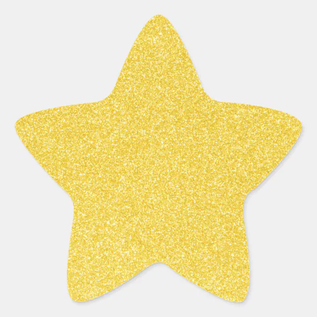 01 Yellow Glitter Print Sparkles Star Star Sticker 