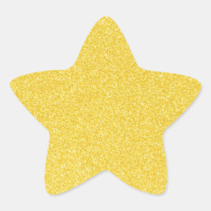 01 Yellow Glitter Print Sparkles Star Sticker