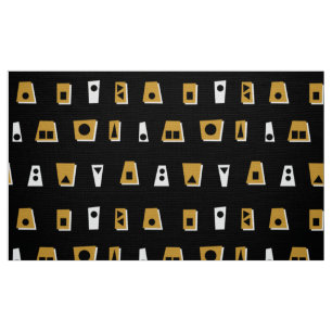 020216 - Gold Brown, White and Black on Black Fabric