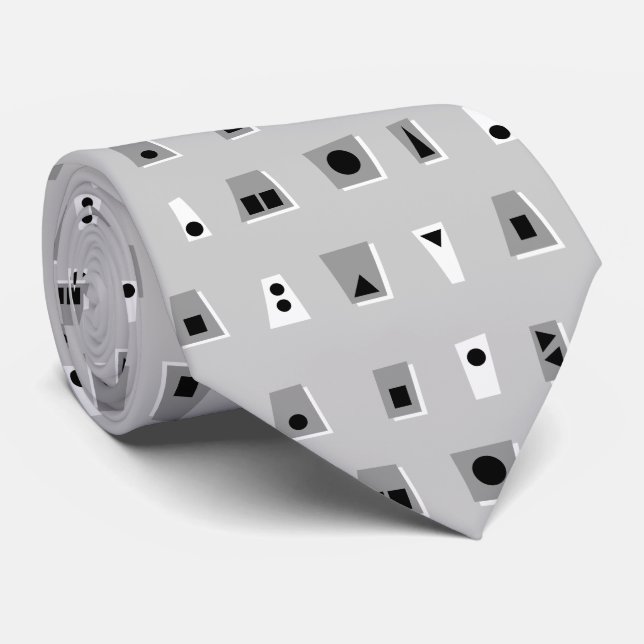 020216 - Gray, White and Black on Gray CCCCCC Tie (Rolled)