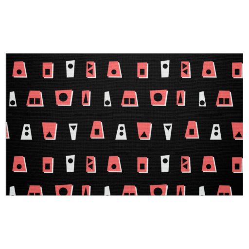 020216 - Tropical Pink, White and Black on Black Fabric