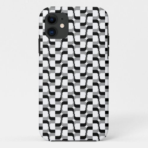 020614 _ Gray and Black on White iPhone 11 Case