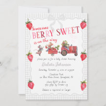 020 Fog Gray Gingham Berry Sweet Farm Baby Shower