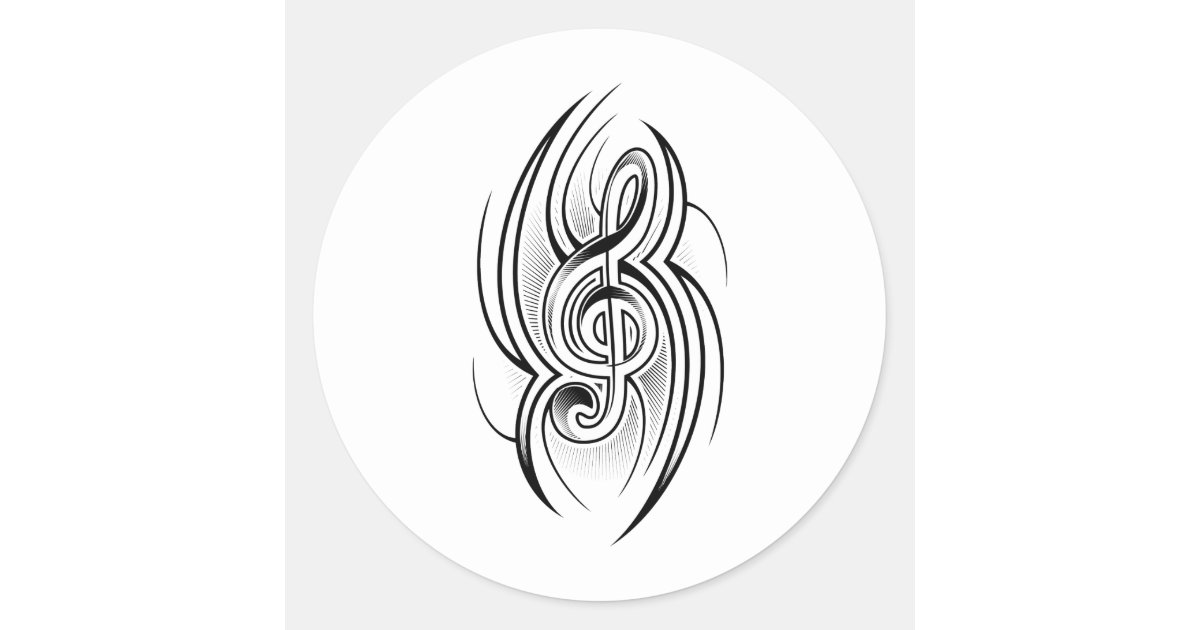 cool treble clef tattoo